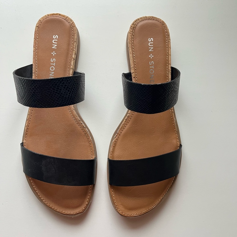 Sun + Stone Women’s Black Sandals - Size 7.5